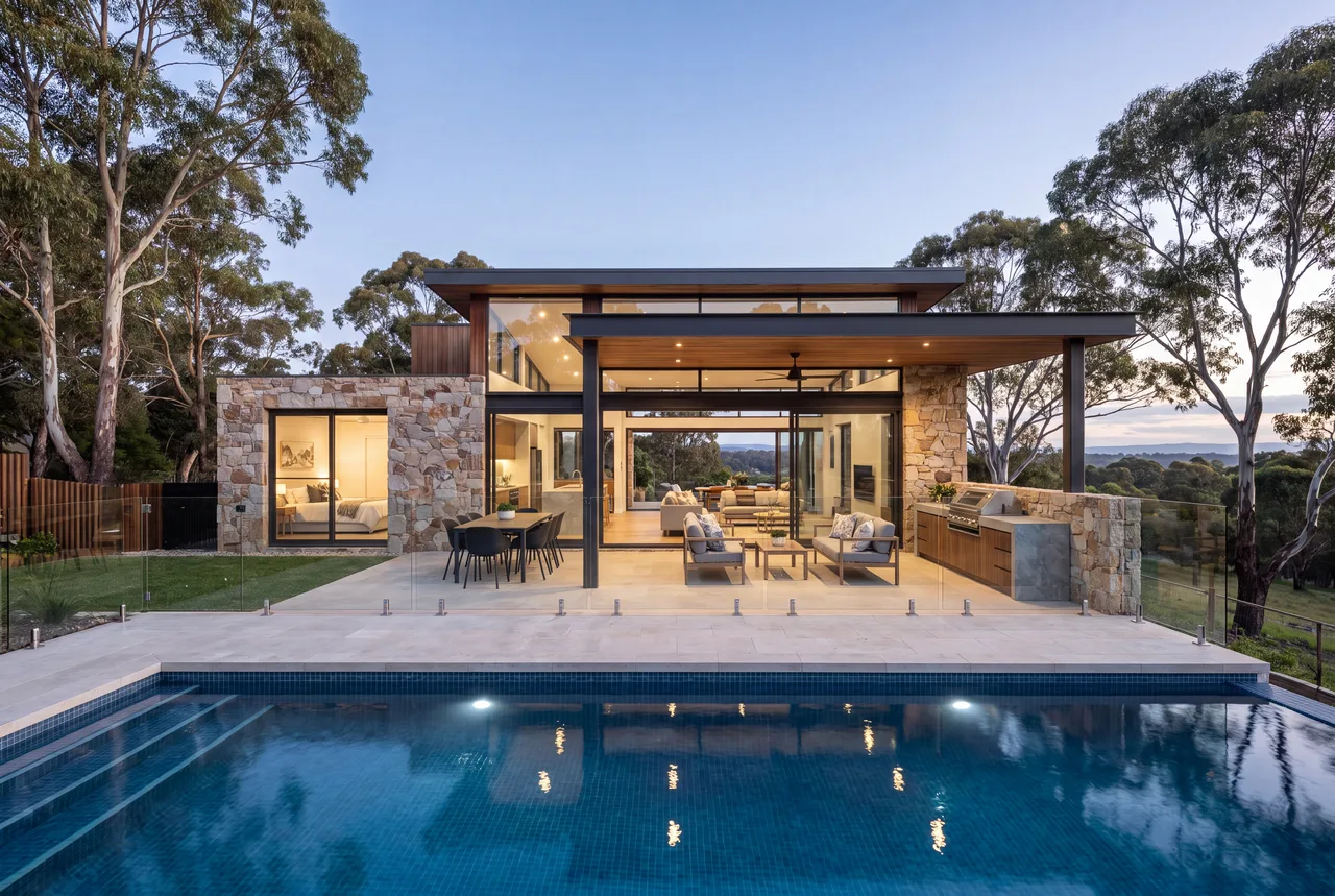 Contemporary home and pool photographed for the Standard package